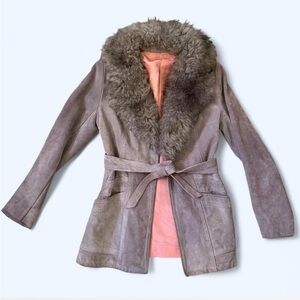 Women's Gray sherpa Lined Coat